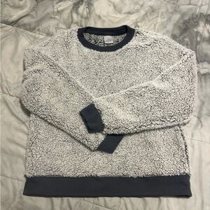 Secret Treasures Gray Sherpa Crewneck Sweater